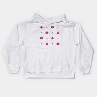 Purple and red ladybugs with red and purple dots Kids Hoodie